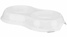 Trixie Double Bowl : 2x0.2lt (11cm/26x4x14cm) Λευκό